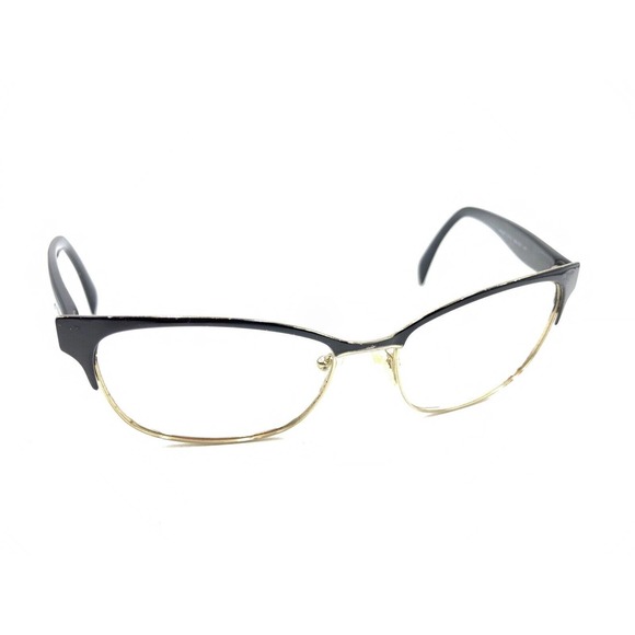 Prada VPR 65R QE3-1O1 Black Gold Eyeglasses Frames 53-16 140 Italy Designer - Picture 1 of 12